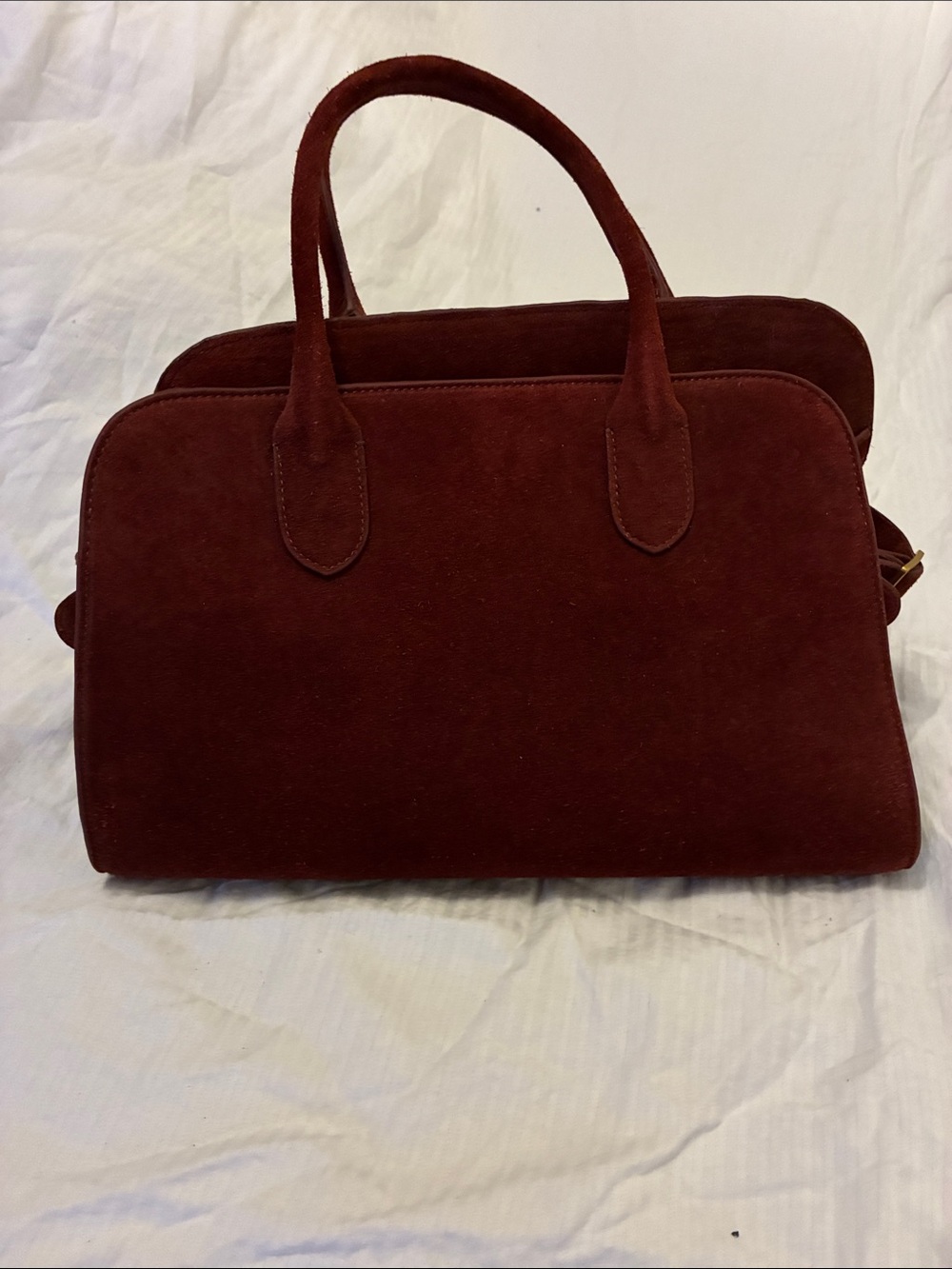 Rust Suede Satchel Handbag